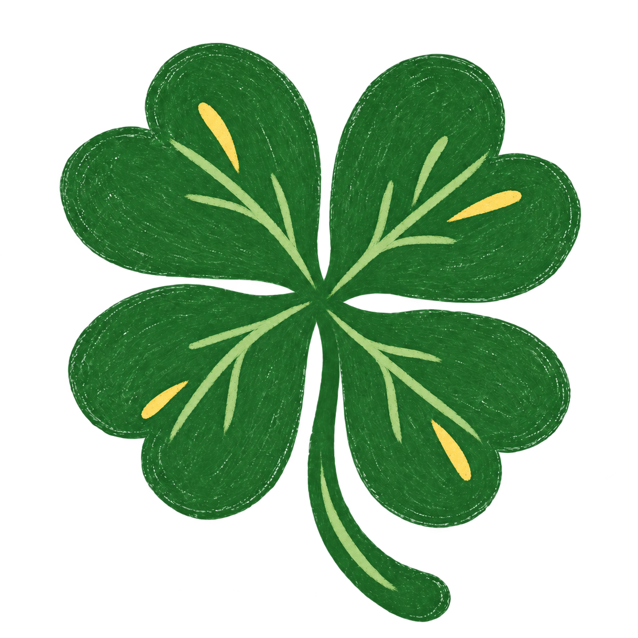 Clover's illustrated green four-leaf clover